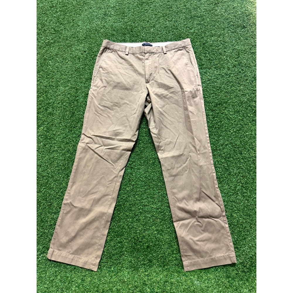 Banana Republic Aiden Chino Pants Mens‎ 35/32 Beige Cotton Straight Leg Zip Fly